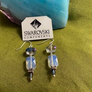 Earrings handcrafted with handmade glass beads